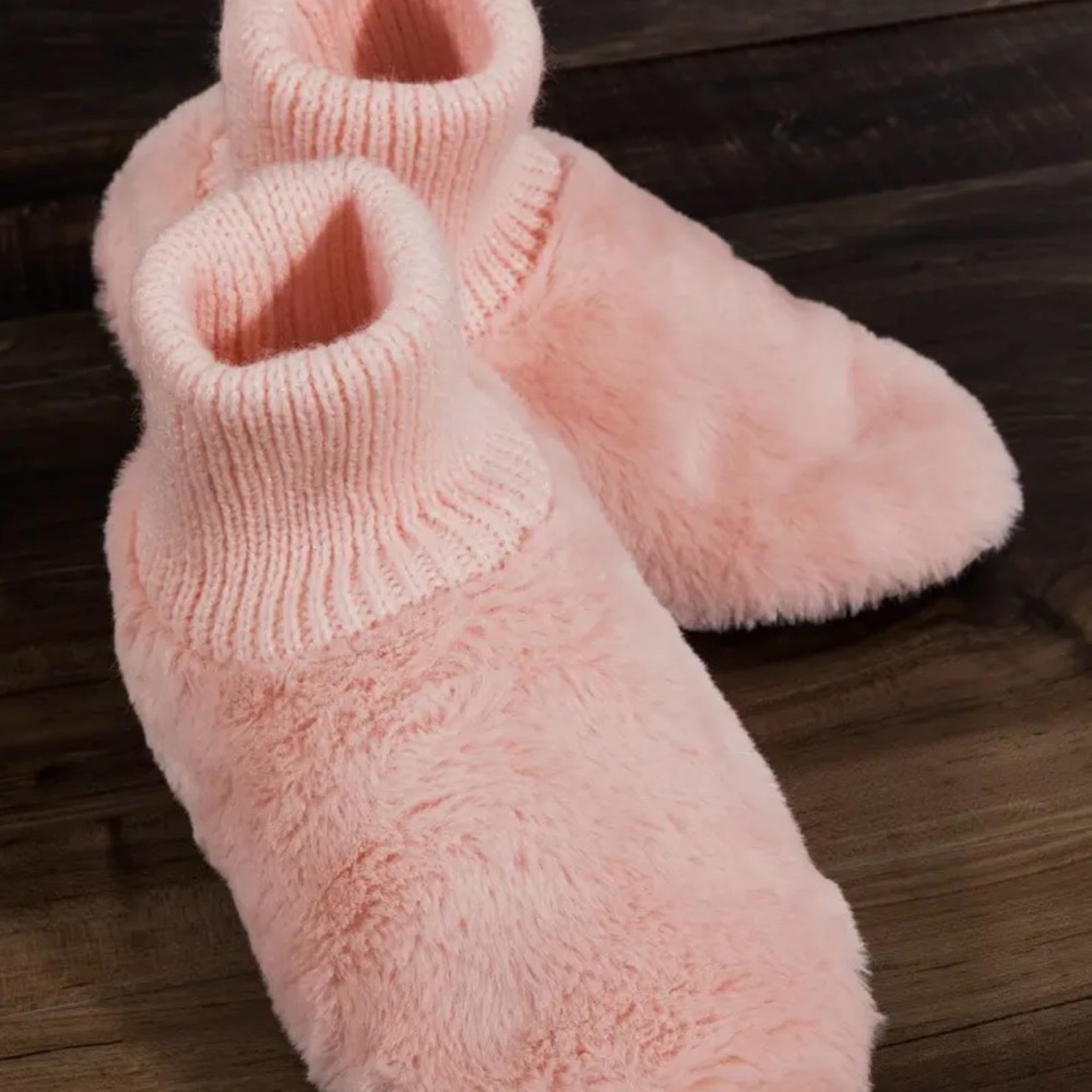 Cozy Pink Fuzzy Slipper Socks